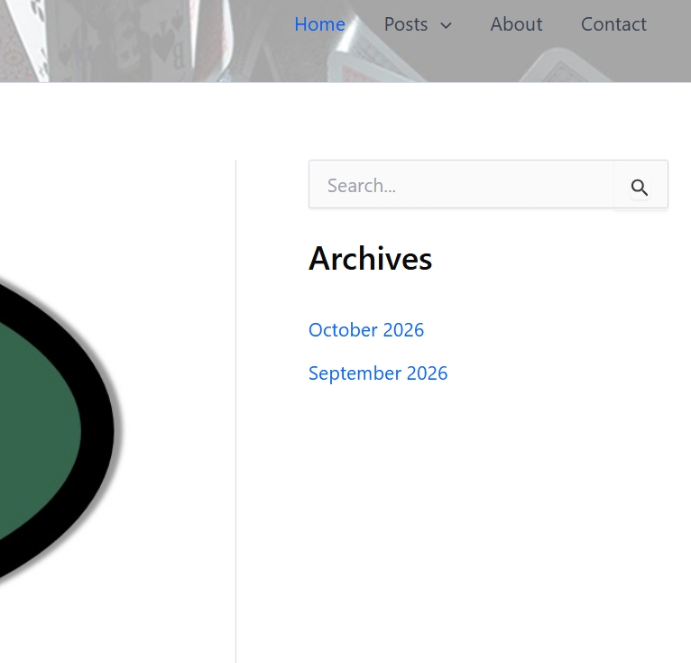Website sidebar featuring a search bar and archives section with links to posts by month and year.